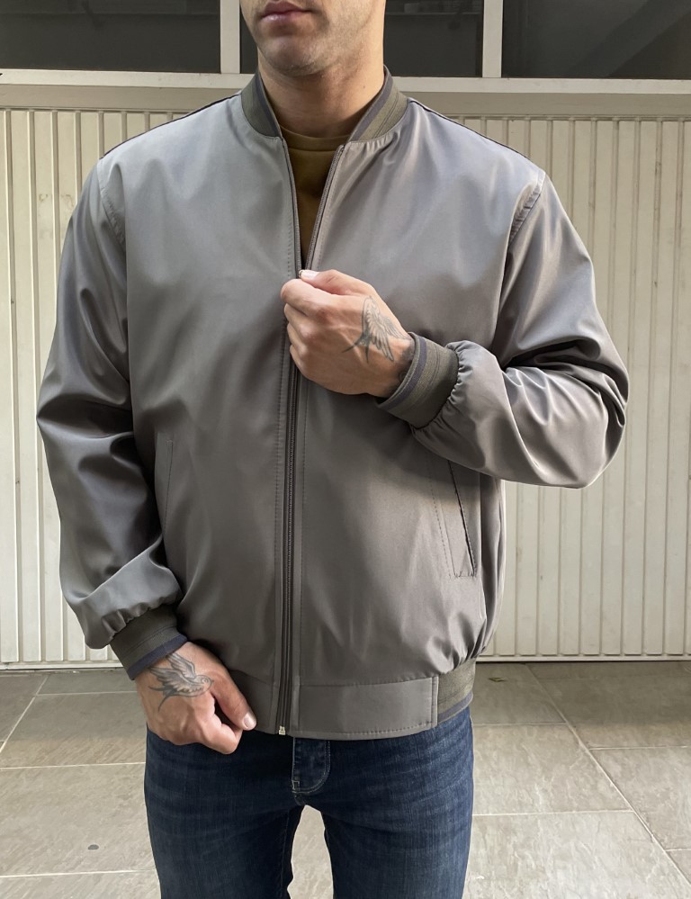 Ανδρικό χακί ελαφρύ Bomber Plus Size D1900X φωτογραφία